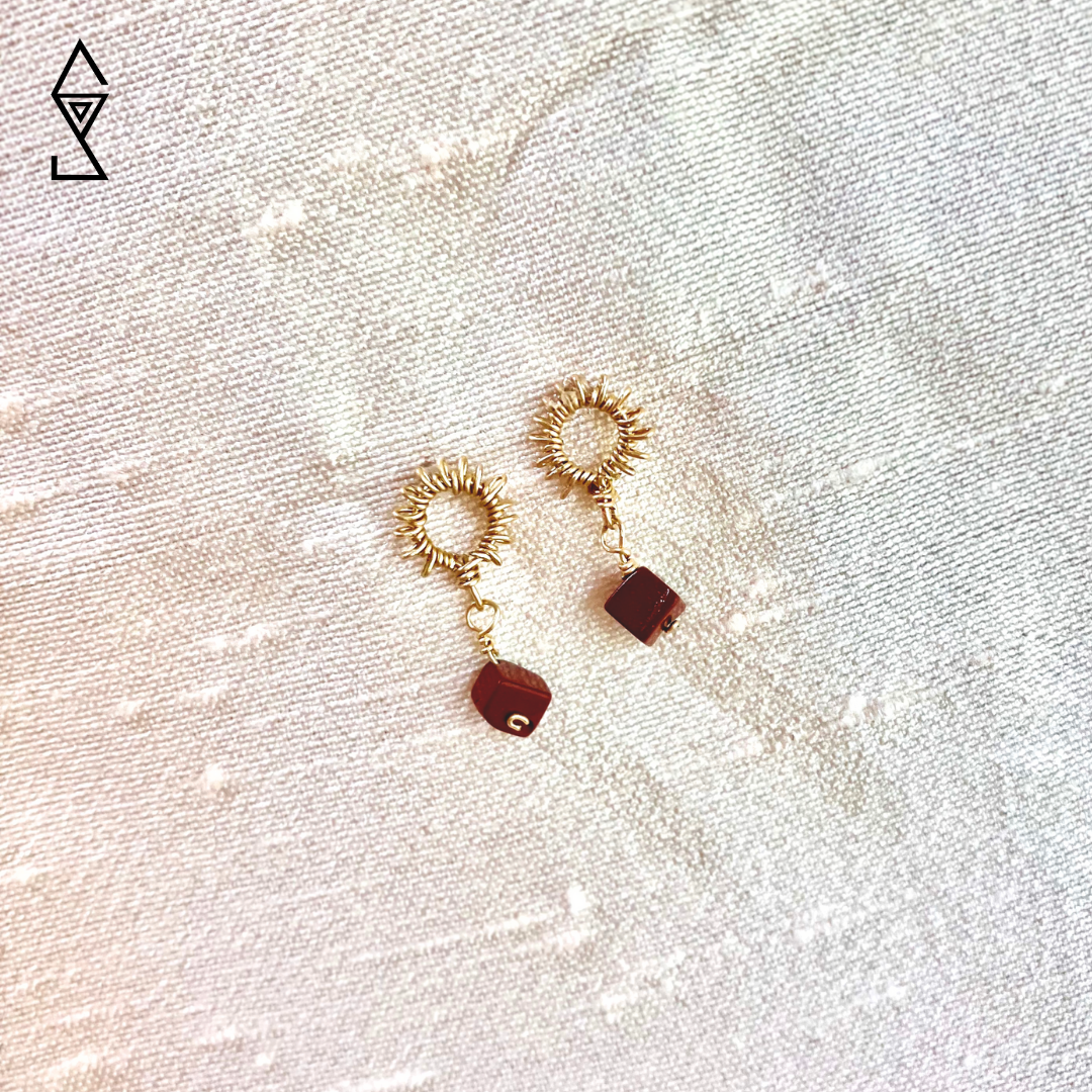 red jasper gemstone crystal earrings by Australian holistic wellness and crystal shop Sticks and Stones Creative