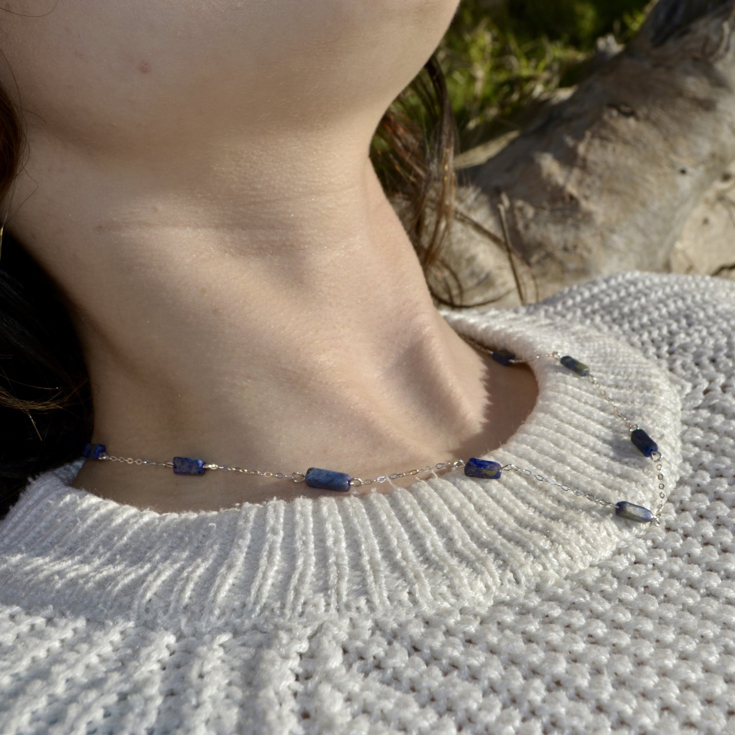 lapis lazuli dainty crystal handmade necklace