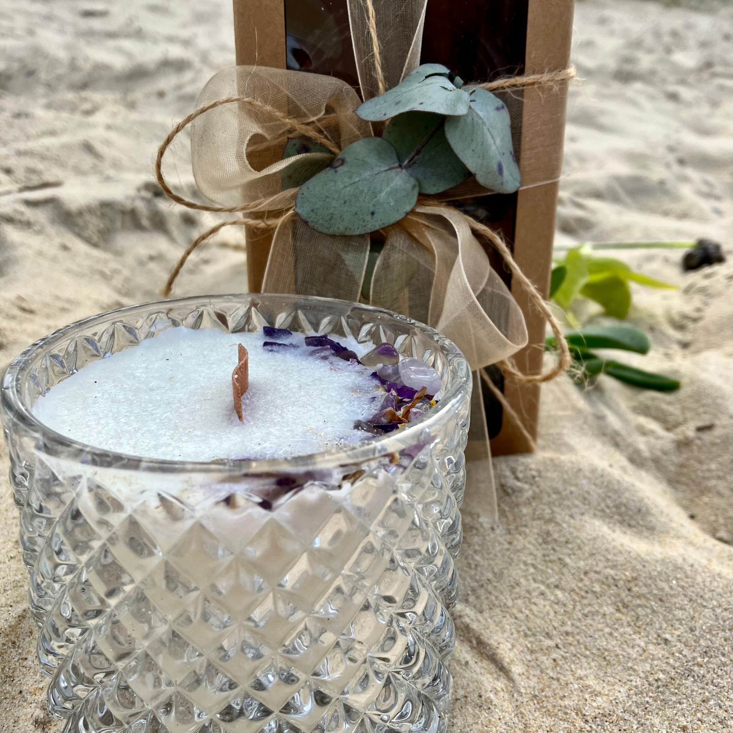 amethyst candle with lavender oil
