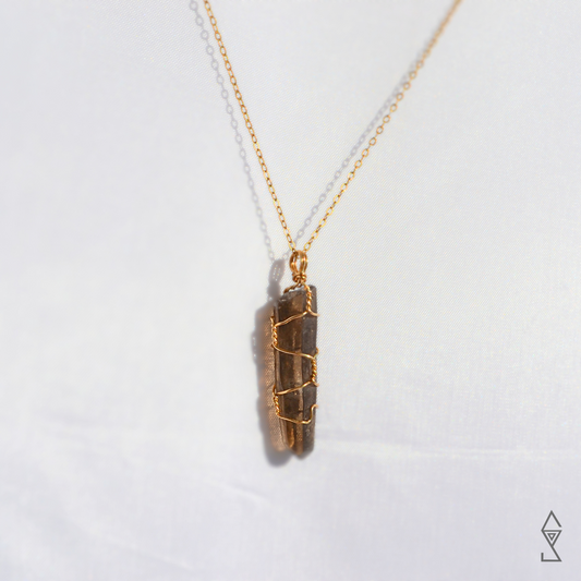 Handmade smoky quartz necklace from trending Australian wellness brand Sticks and Stones