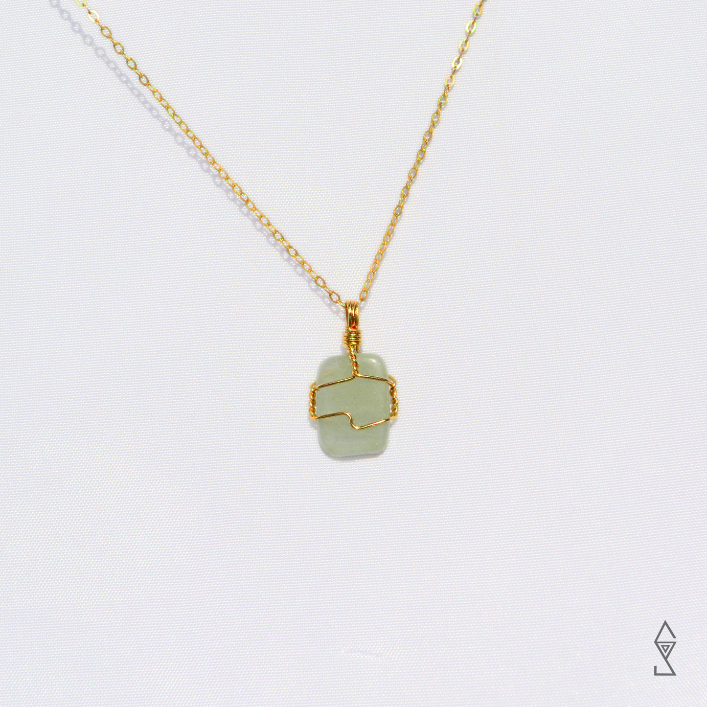 Aquamarine Crystal necklace 14K gold wire wrapped handmade jewelry Melbourne healing crystal jewelry meaning