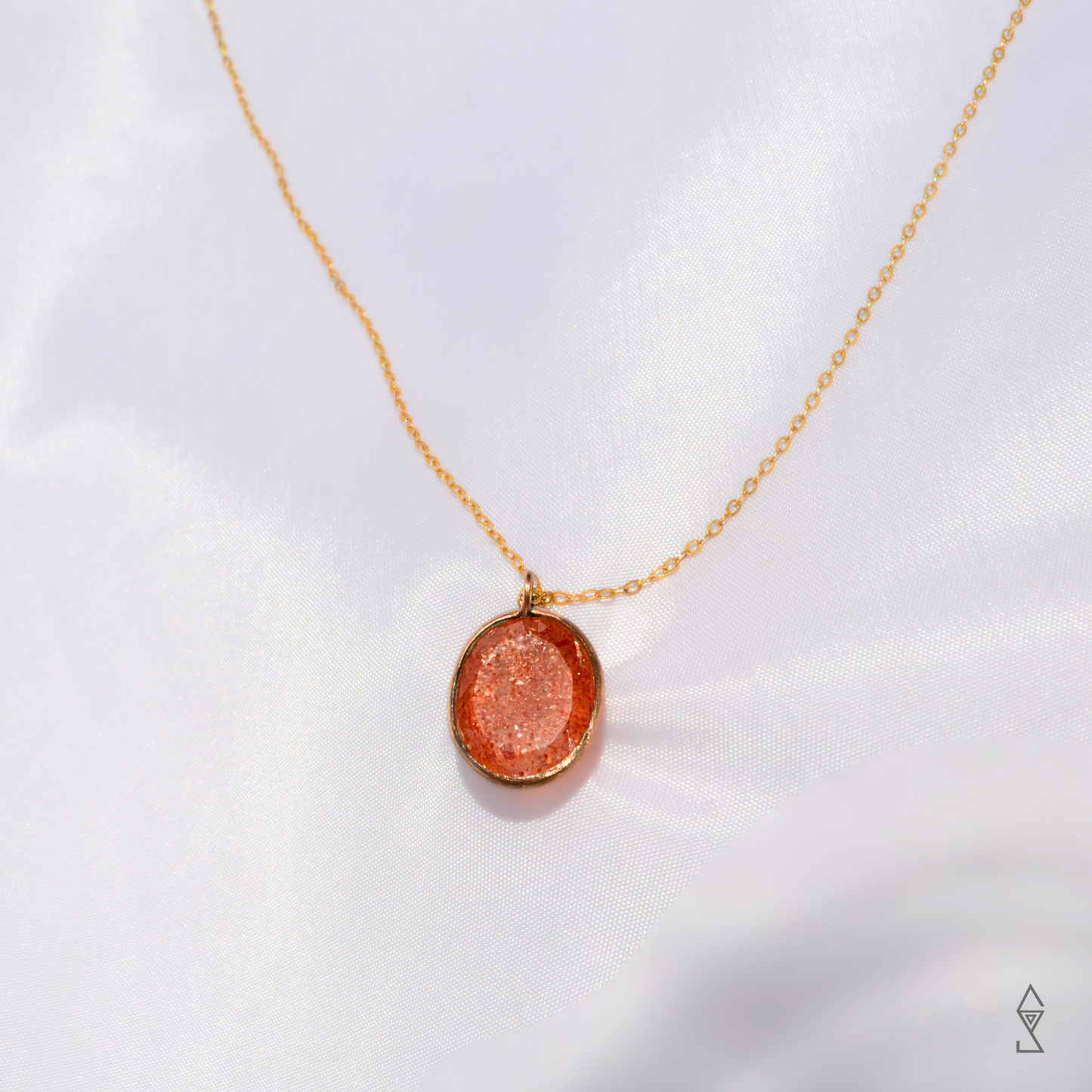 Sunstone faceted gemstone necklace handmade in boutique crystal store Australia