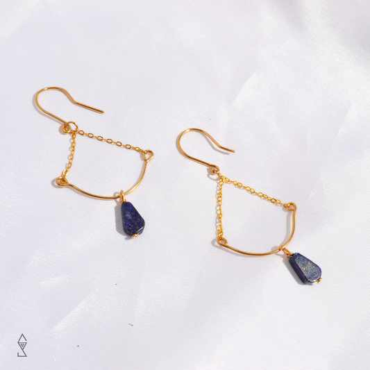 lapis lazuli crystal earrings goddess style gold crystal jewelry australia