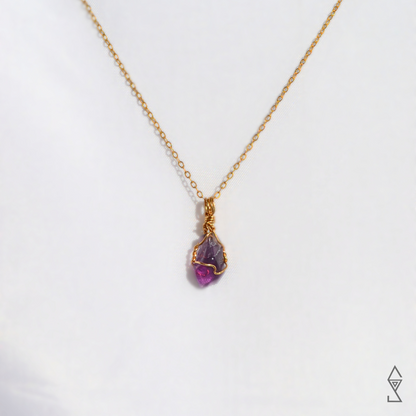 Small Amethyst Aquarius birthstone jewelry in 14 K gold. Popular crystal gifts Australia.