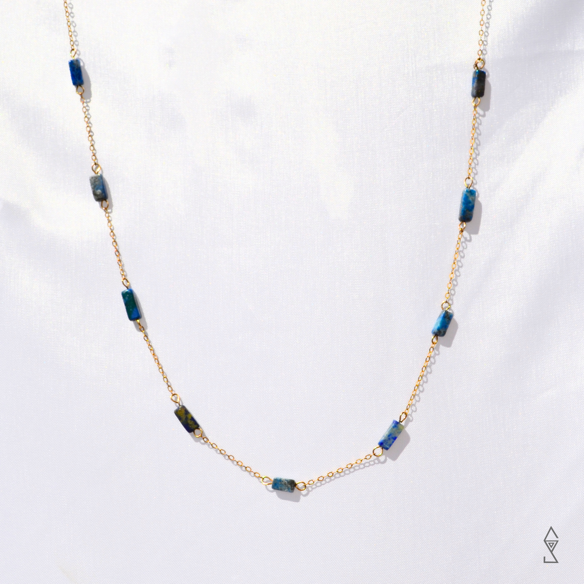 14k gold lapis lazuly crystal necklace beaded style crystal jewelry Australia