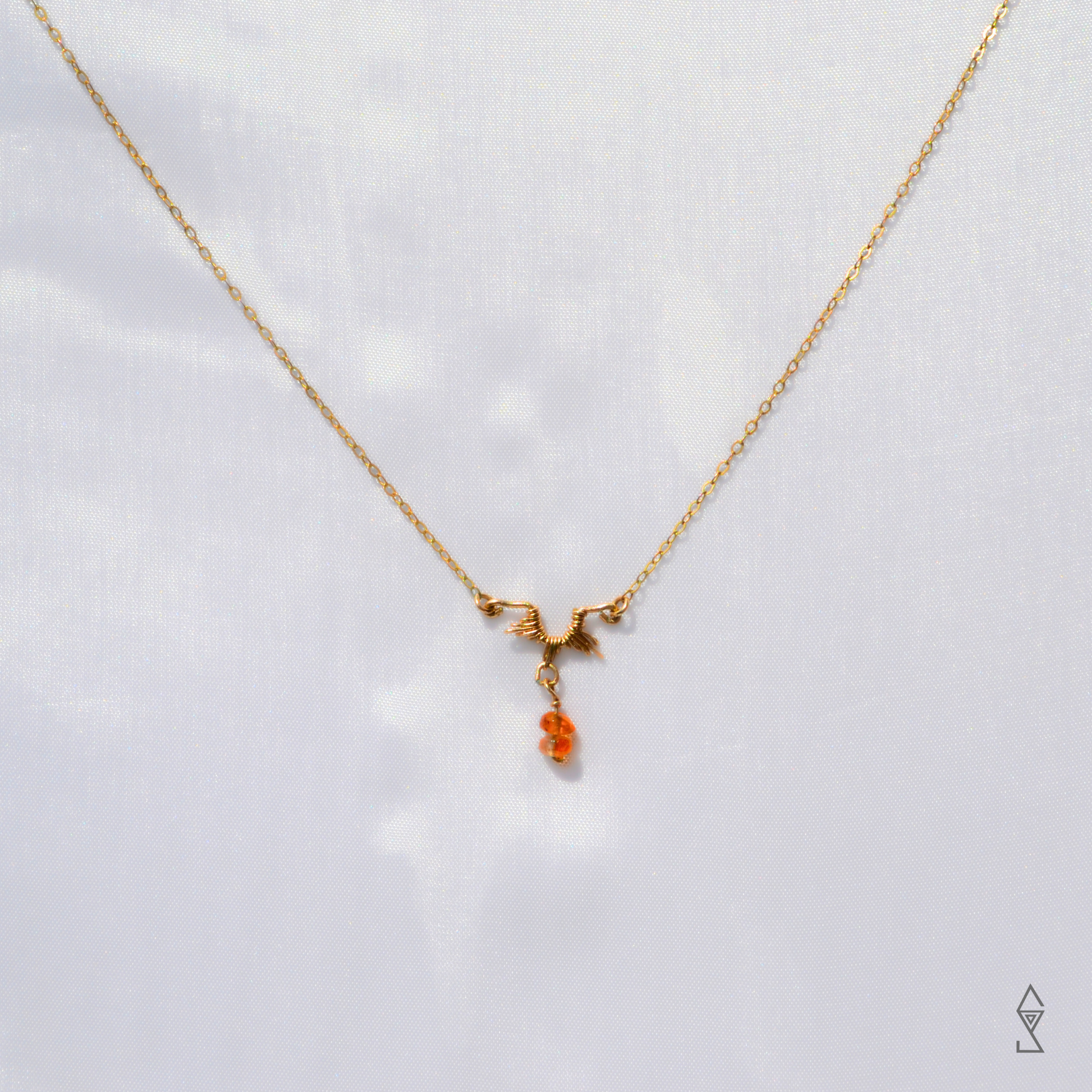 carnelian gold pendant necklace handmade in Australian crystal shop