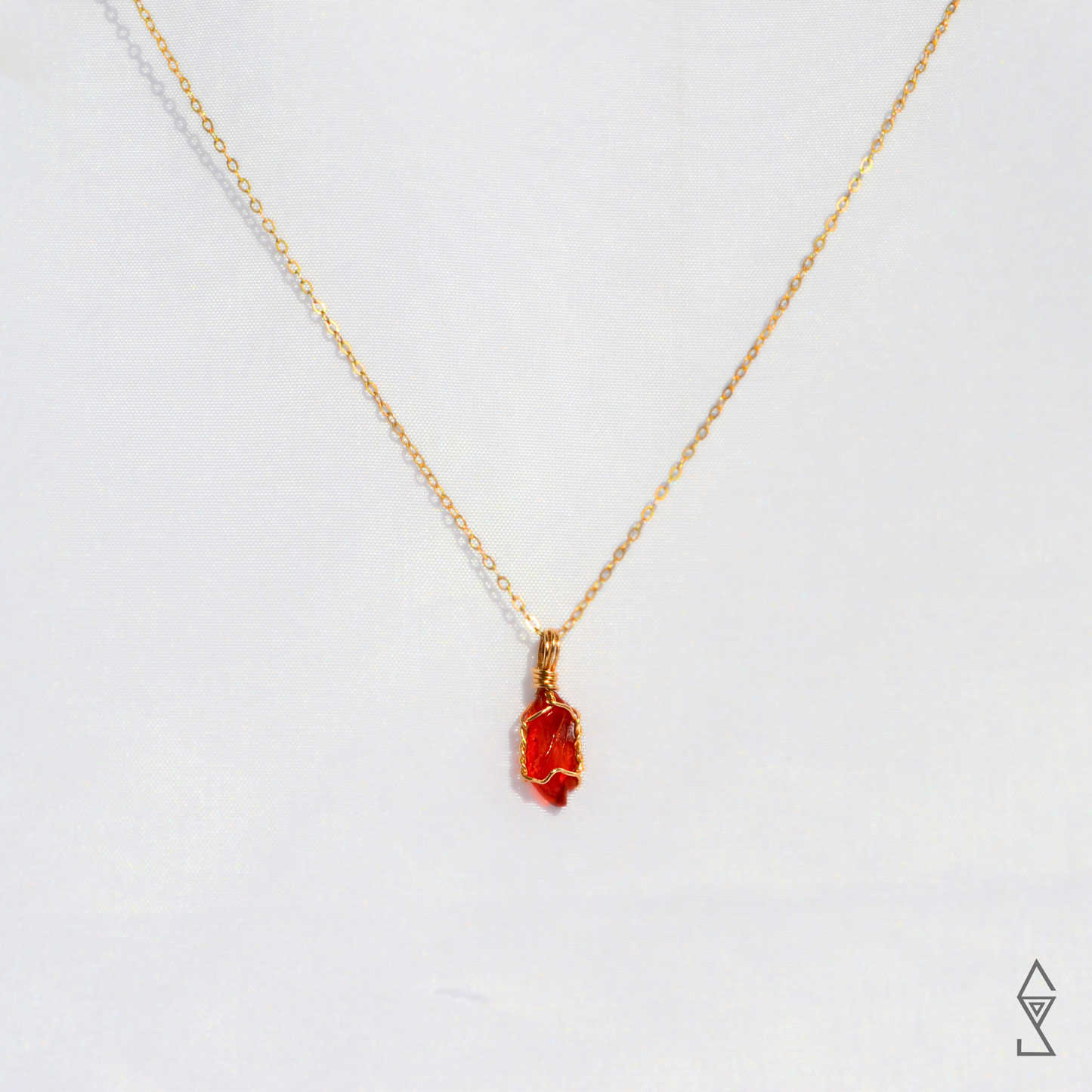 Red crystal jewelry handmade carnelian necklace using 14K gold from sticks and stone Australian crystal stone