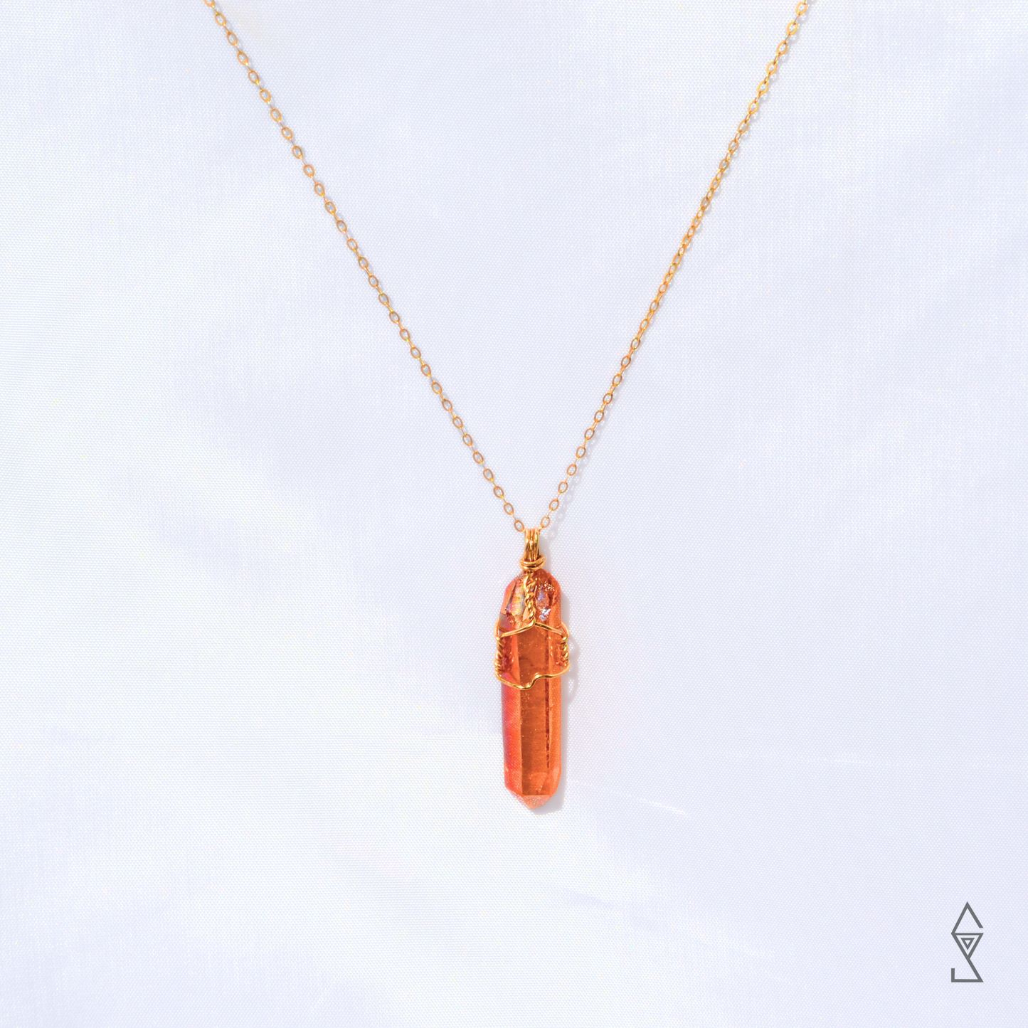 Orange aura quartz meaning and properties buy quartz necklace australia