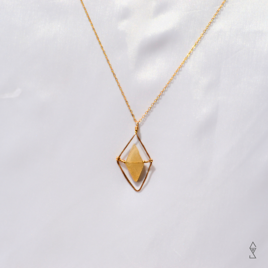 Yellow Aventurine Crystal Pendant necklace geometric crystal jewelry Australia