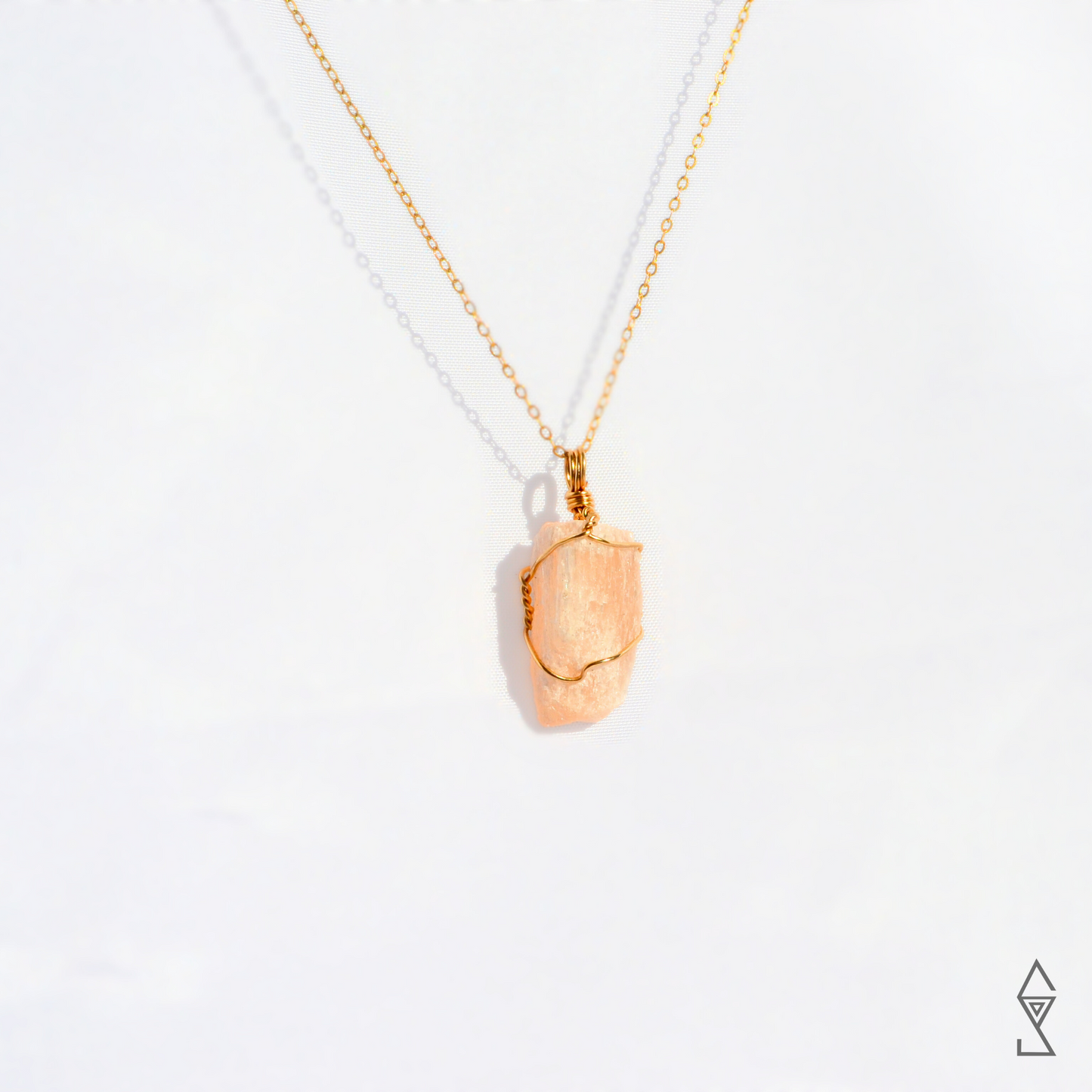 Peach Selenite Necklace for removing negativity