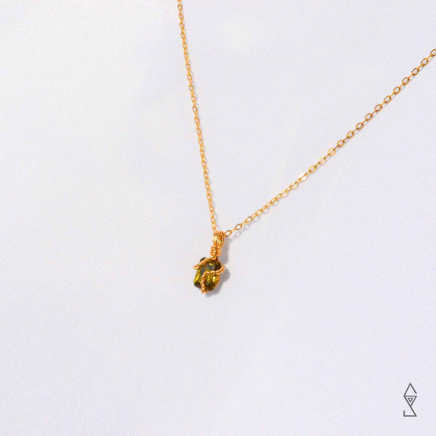 'Trine' Mini Peridot Gemstone Necklace : Summer Sun Collection