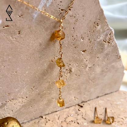 citrine crystal waterfall crystal necklace gemstone jewelry Melbourne gifts for her