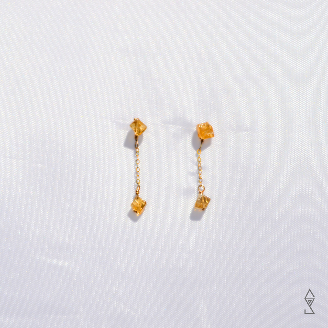 wellness and mental health jewelry for australian women featuring citrine gemstone earrings