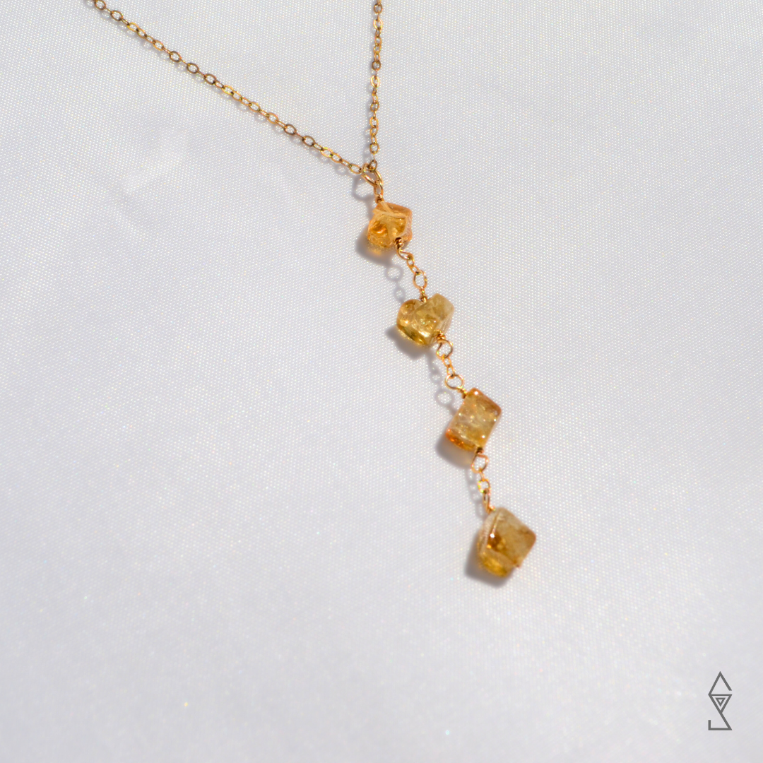 citrine necklace handmade crystal jewelry using handcut citrine beads and 14K gold crystal jewelry australia