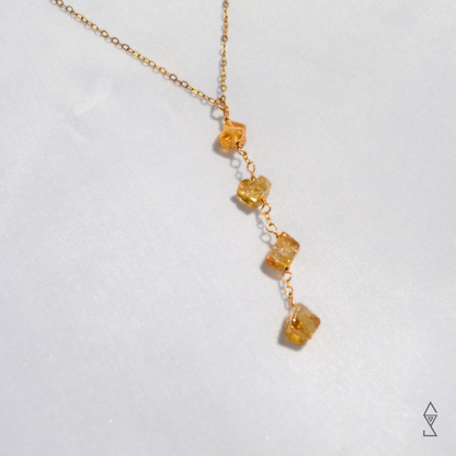 citrine necklace handmade crystal jewelry using handcut citrine beads and 14K gold crystal jewelry australia