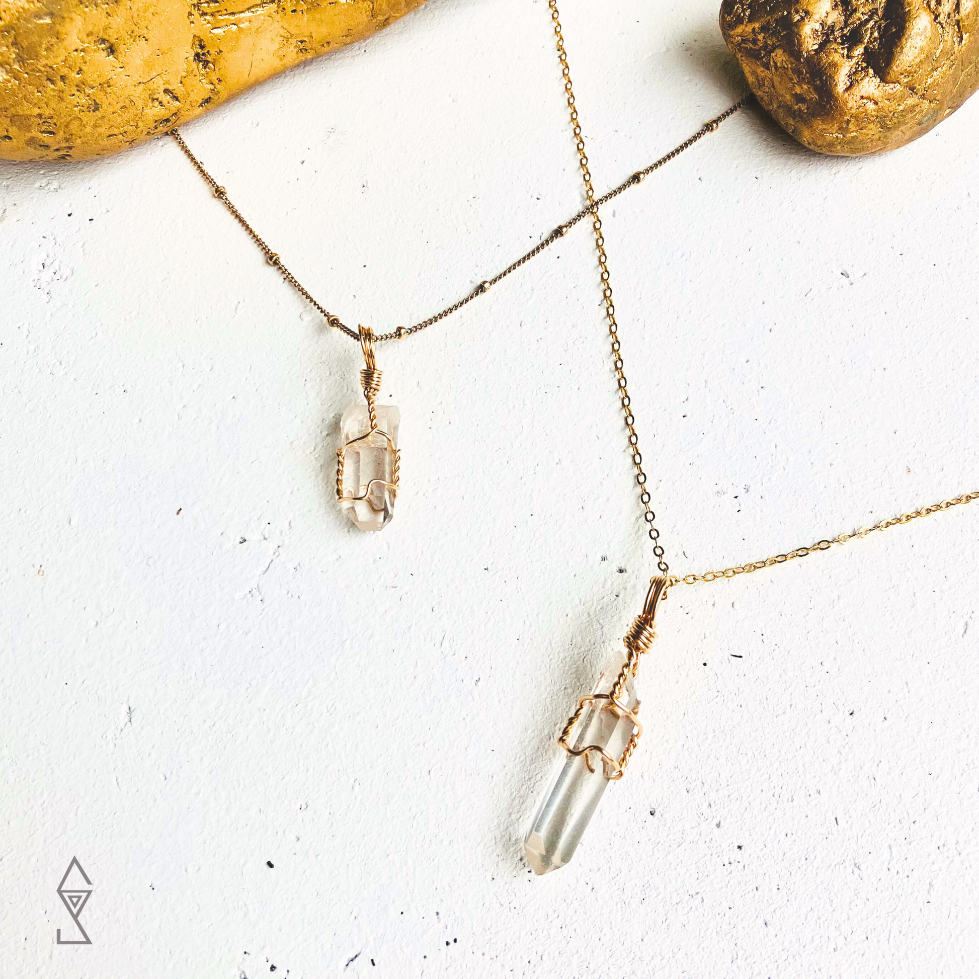 clear quartz point crystal necklace