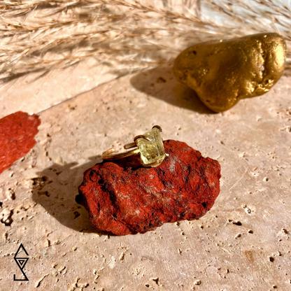 Natural Heliodor Gemstone Ring Handmade with 14K Gold Semi-Precious Gemstone Jewelry Australia