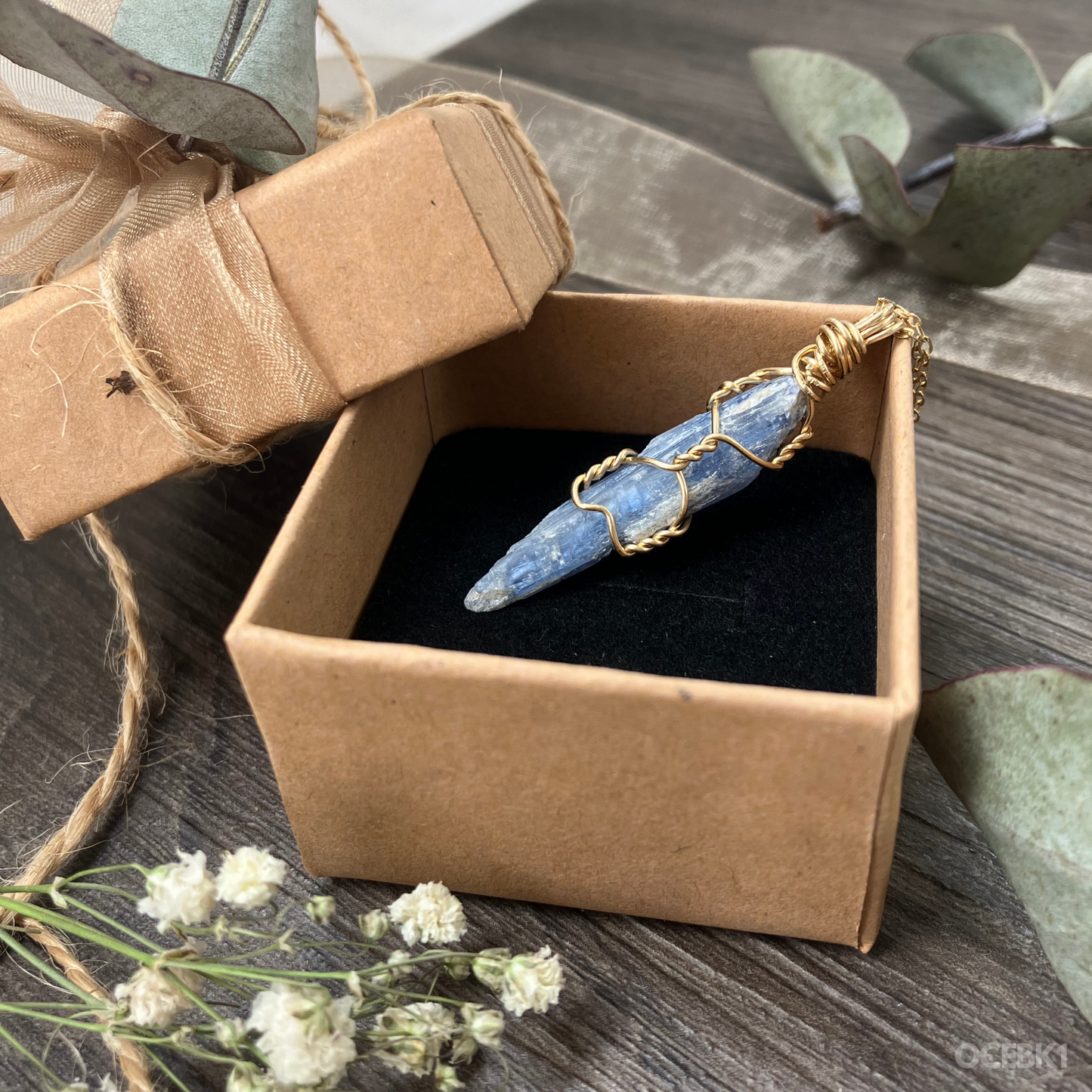 blue kyanite healing crystal necklace handmade in australia gifts for her