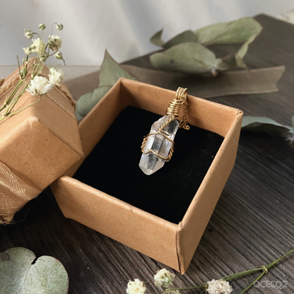 master healer clear quartz necklace from sticks and stones crystal wellness shop