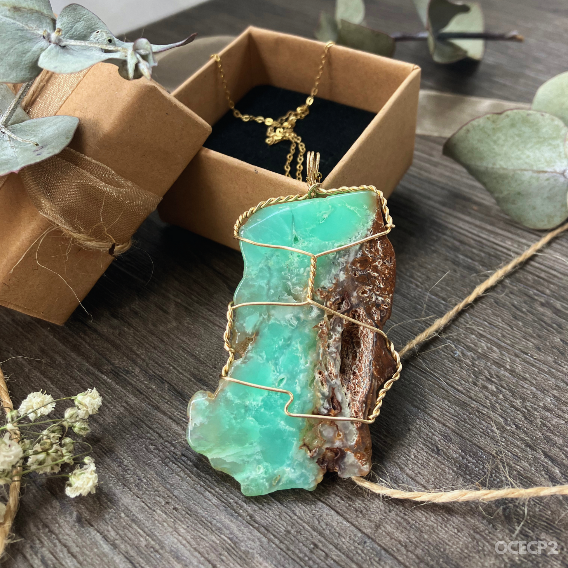 Chrysoprase crystal necklace