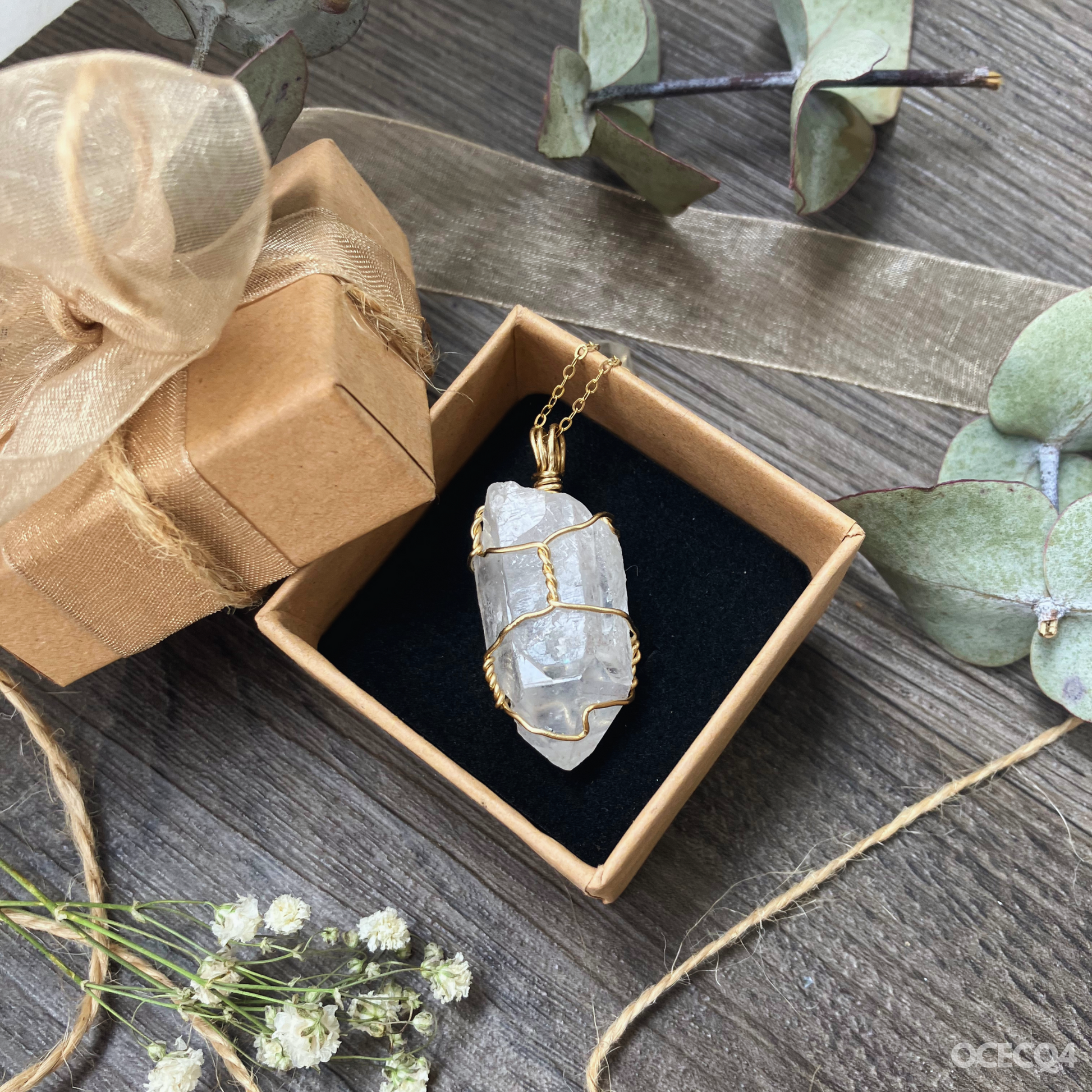 clear quartz necklace for layered crystal necklace look