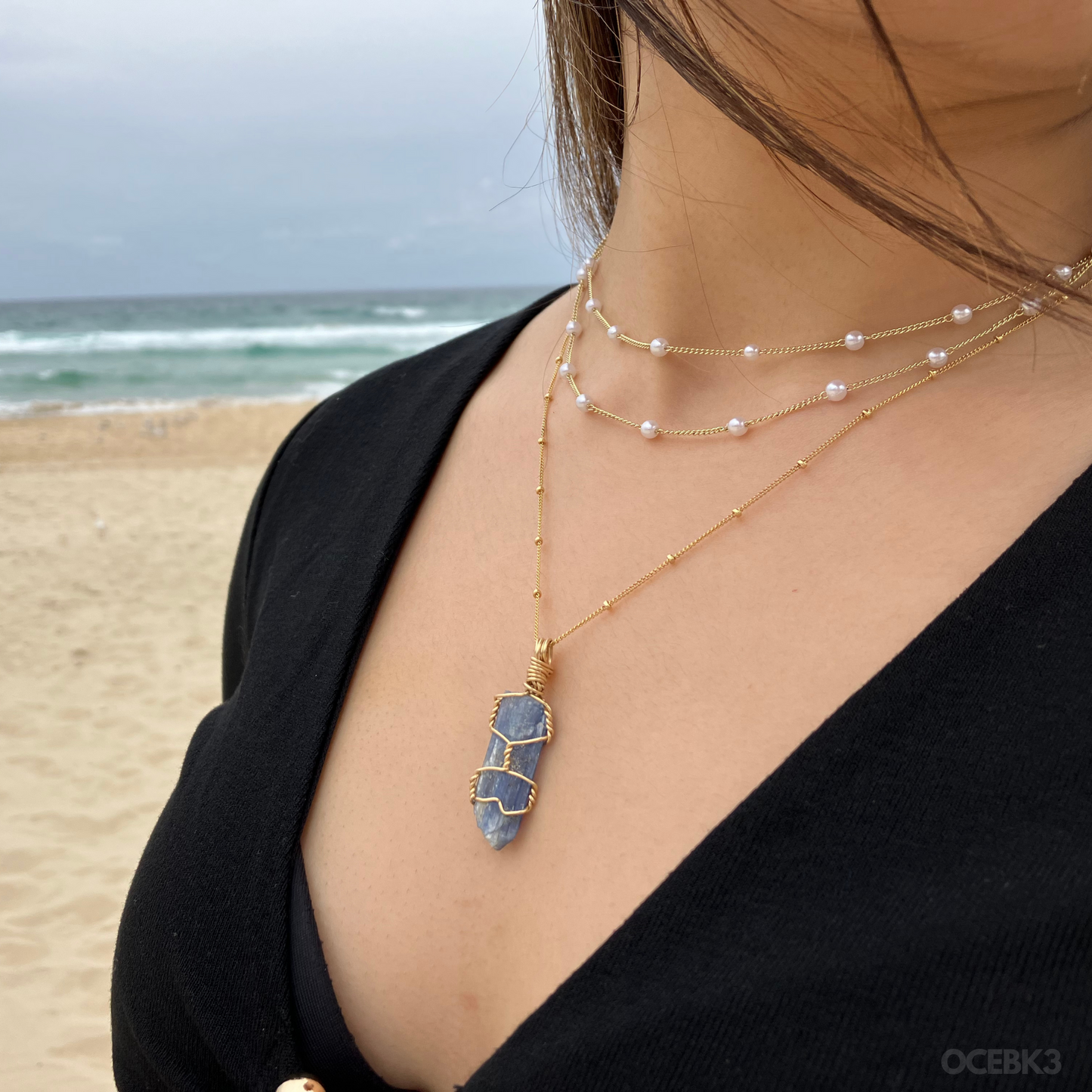 blue kyanite gemstone jewelry handmade gold jewelry australia