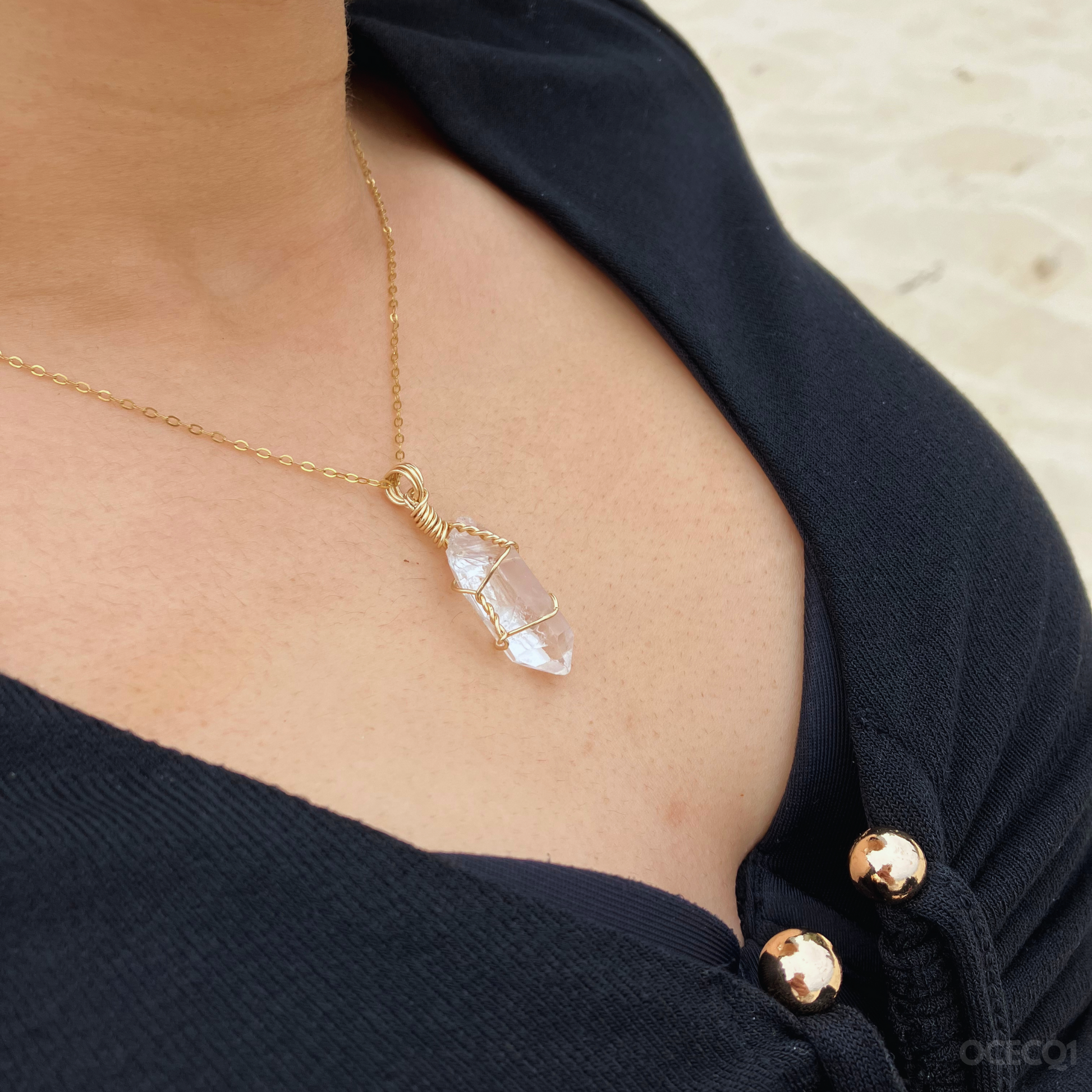 Clear Quartz Necklace Bestseller Oceans Collection Sticks and