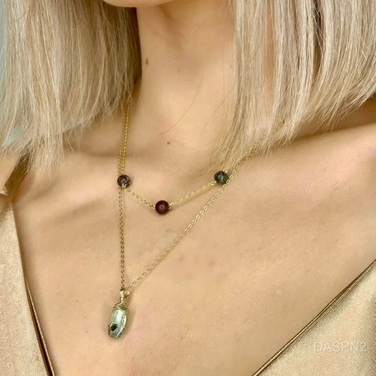 prehnite necklace jewelry handmade in Australia. 14k gold crystal jewelry