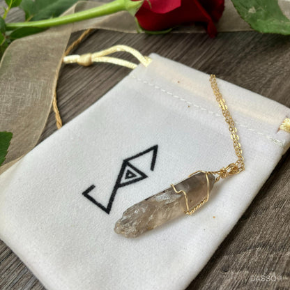 handmade crystal jewelry collection with smoky quartz necklace