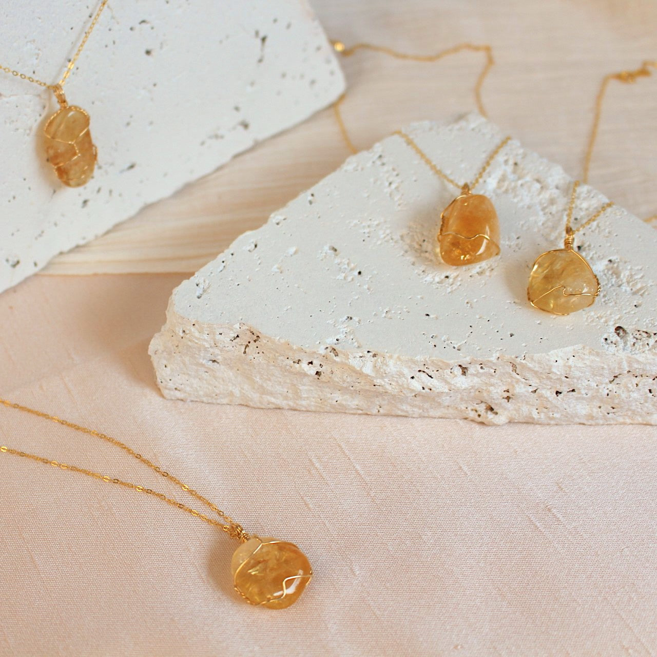 citrine necklace for joy and abundance. Wear citrine jewelry to manifest success