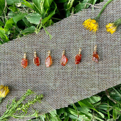 Carnelian crystal necklace pendants