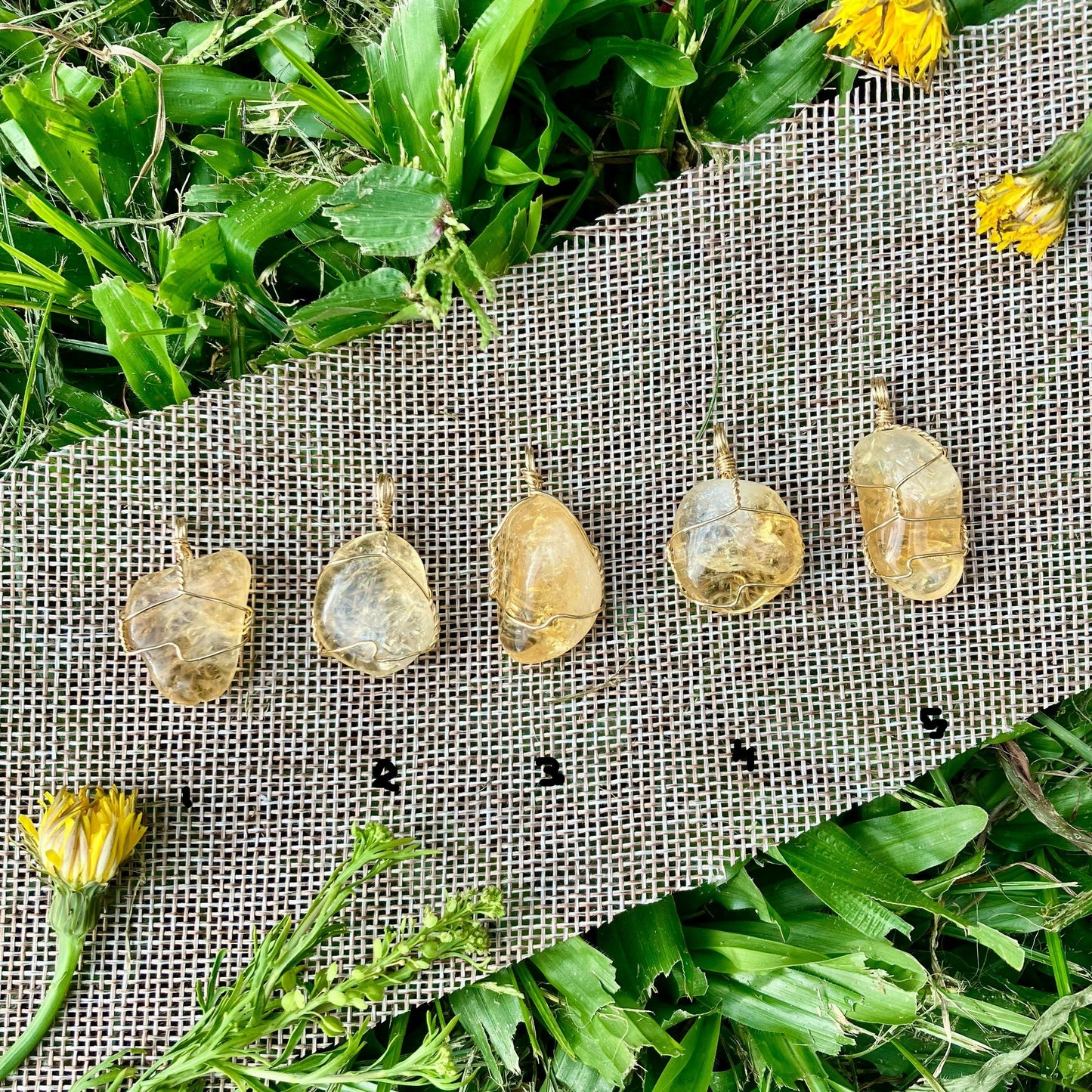 citrine necklace with 14K gold handmade wire wrap crystal necklaces