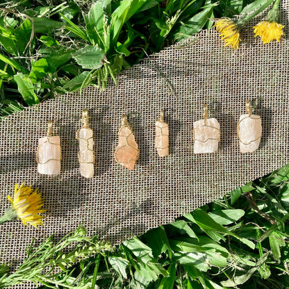 selenite crystal necklace